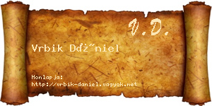 Vrbik Dániel névjegykártya
